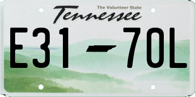 TN license plate E3170L