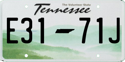 TN license plate E3171J