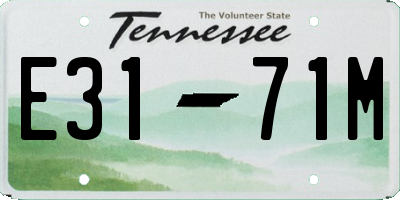 TN license plate E3171M