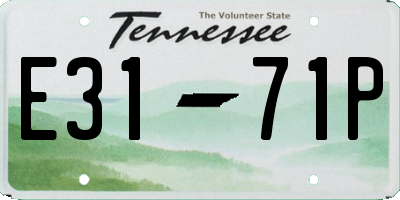 TN license plate E3171P