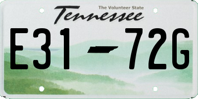 TN license plate E3172G