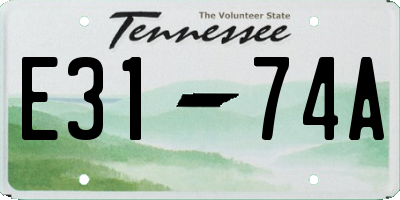TN license plate E3174A