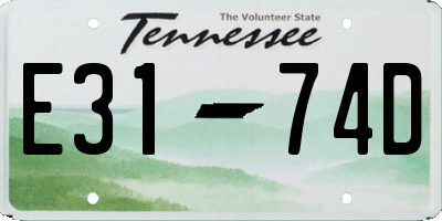 TN license plate E3174D