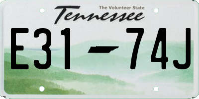 TN license plate E3174J