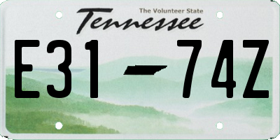 TN license plate E3174Z