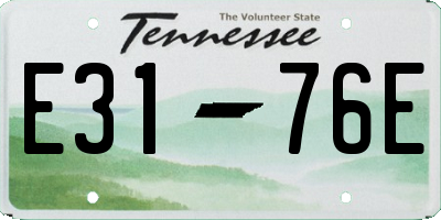 TN license plate E3176E