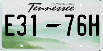 TN license plate E3176H