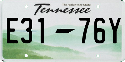 TN license plate E3176Y