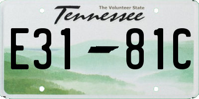 TN license plate E3181C