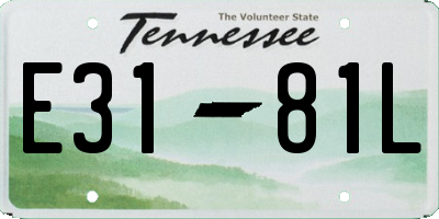 TN license plate E3181L