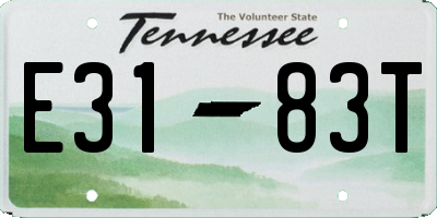 TN license plate E3183T