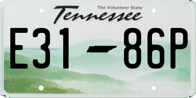 TN license plate E3186P