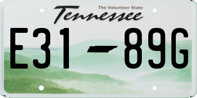TN license plate E3189G