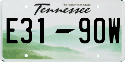 TN license plate E3190W
