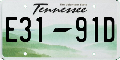 TN license plate E3191D
