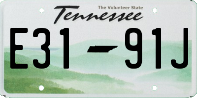 TN license plate E3191J