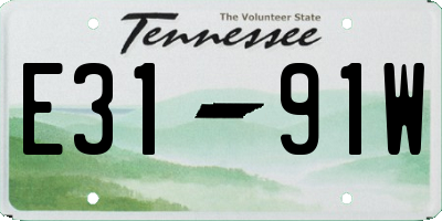 TN license plate E3191W