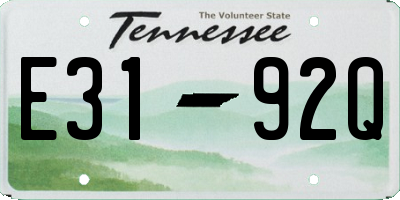 TN license plate E3192Q