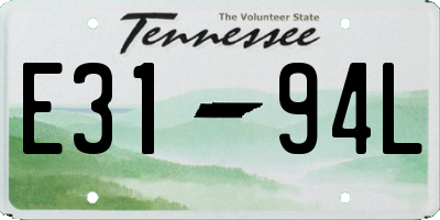 TN license plate E3194L