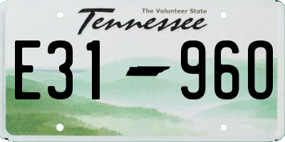 TN license plate E3196O
