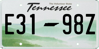 TN license plate E3198Z