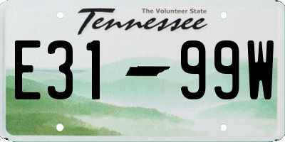 TN license plate E3199W