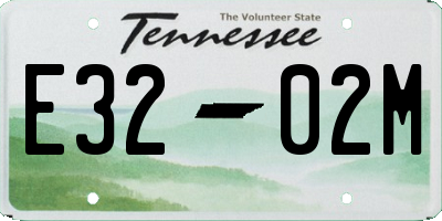 TN license plate E3202M