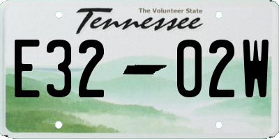 TN license plate E3202W