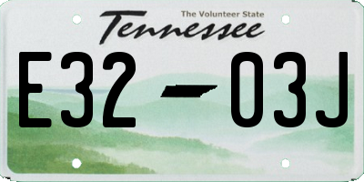 TN license plate E3203J