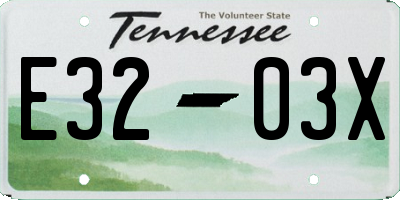 TN license plate E3203X