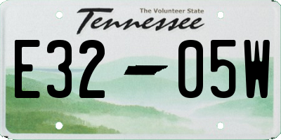 TN license plate E3205W