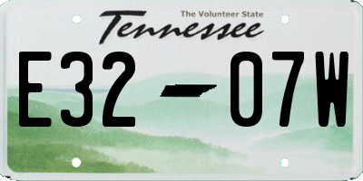 TN license plate E3207W