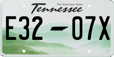 TN license plate E3207X