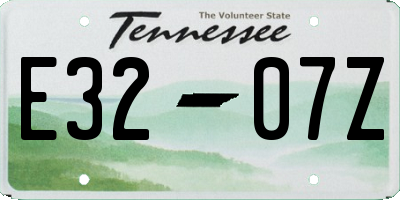 TN license plate E3207Z