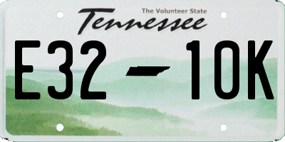 TN license plate E3210K