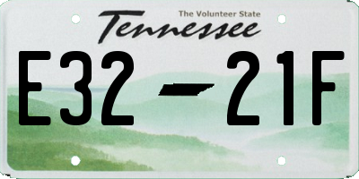 TN license plate E3221F