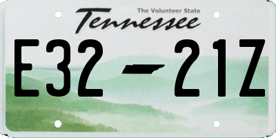 TN license plate E3221Z