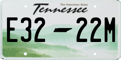 TN license plate E3222M