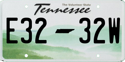TN license plate E3232W