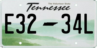 TN license plate E3234L