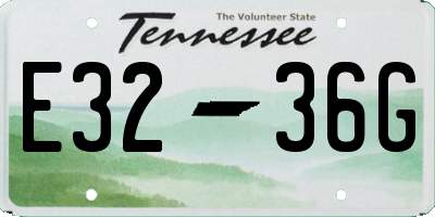 TN license plate E3236G
