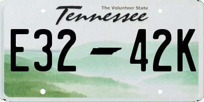 TN license plate E3242K