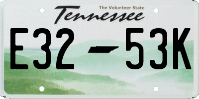 TN license plate E3253K
