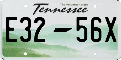 TN license plate E3256X