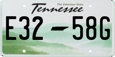 TN license plate E3258G
