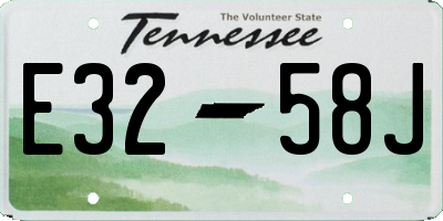 TN license plate E3258J