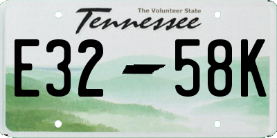 TN license plate E3258K