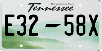TN license plate E3258X
