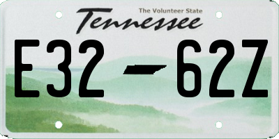 TN license plate E3262Z