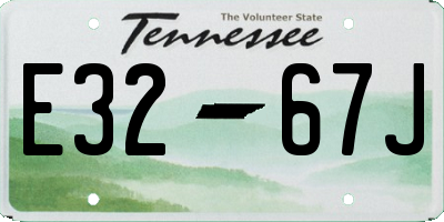 TN license plate E3267J